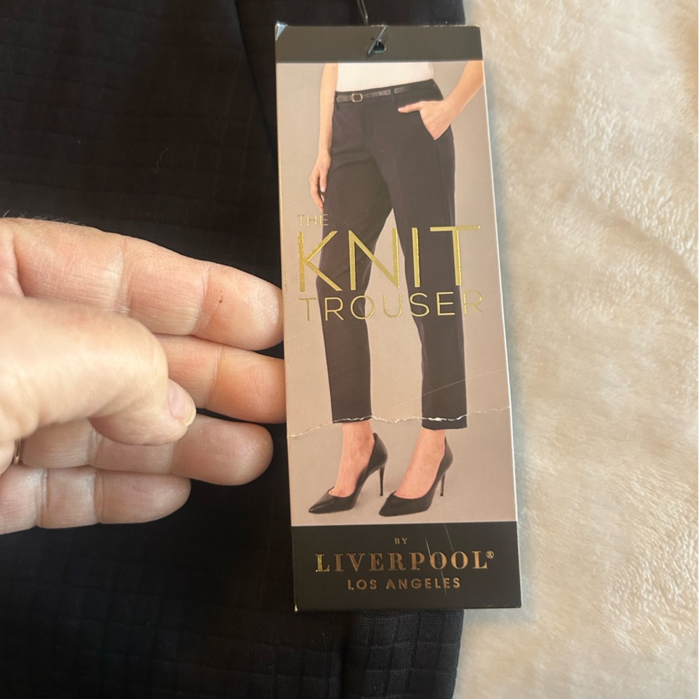 NWT Liverpool Tyler Textured Black Trousers with Elastic Waist Sz 10/30 - Picture 7 of 10